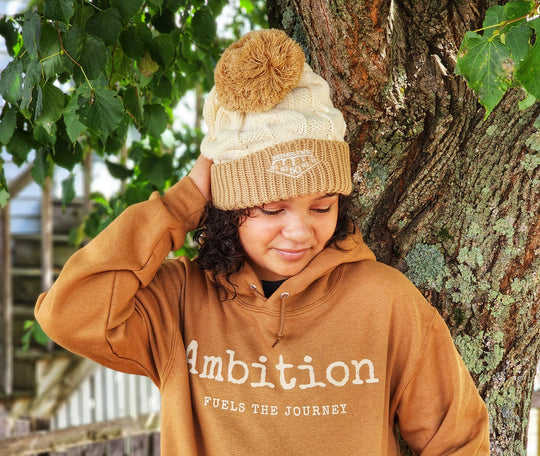 Pecan Latte Pom Hat