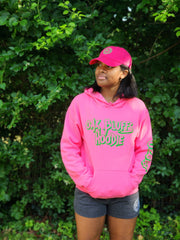 Oak Bluffs Zip Code Hoodie (Preppy Pink & Green)