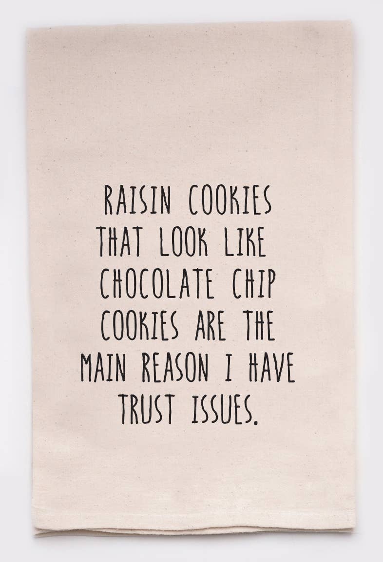 Raisin cookies look like chocolate chip Kitchen Tea Towels