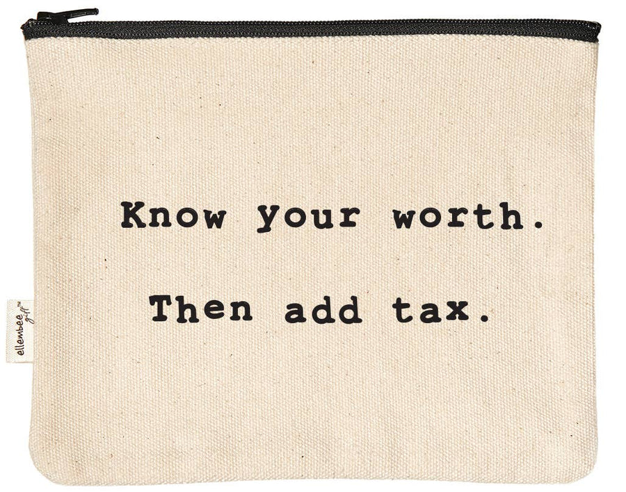 Know your worth zipper pouch